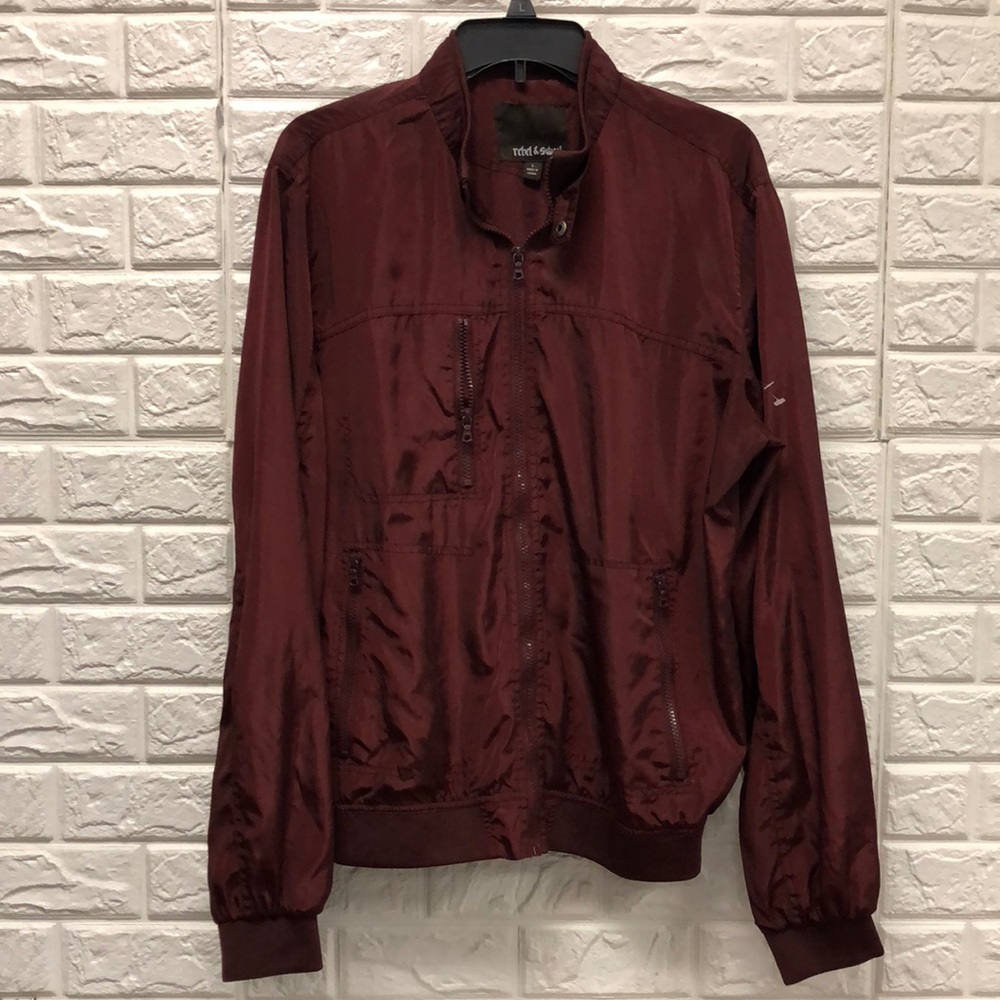 Rebel & Soul burgundy “member’s only” style zip up mens jacket size L